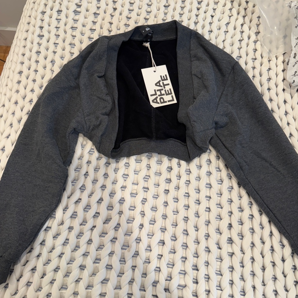 Alphalete Gray Knit Blazer Suit Jacket